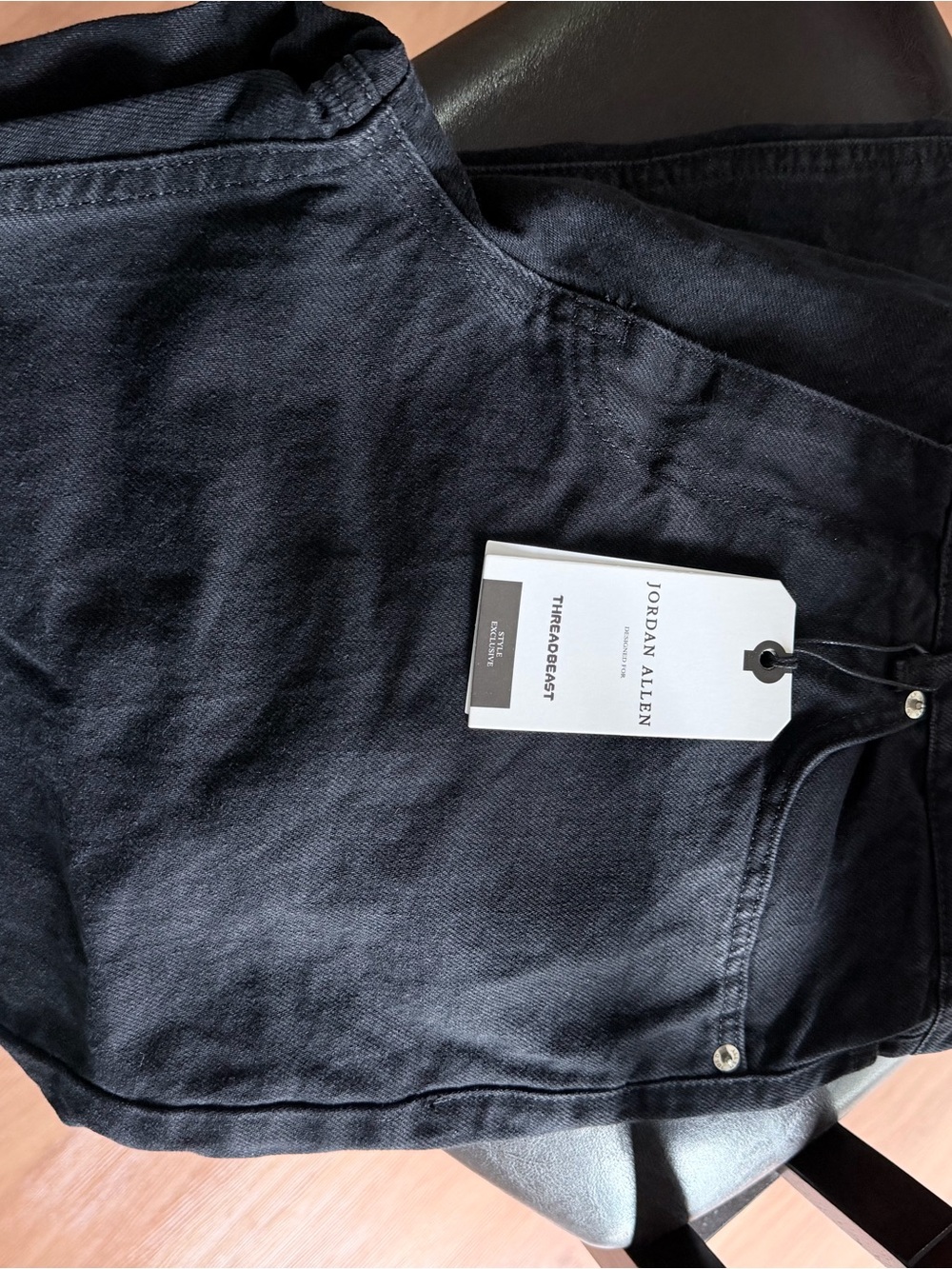 Jordan Allen Black Denim Shorts with Branded Tag